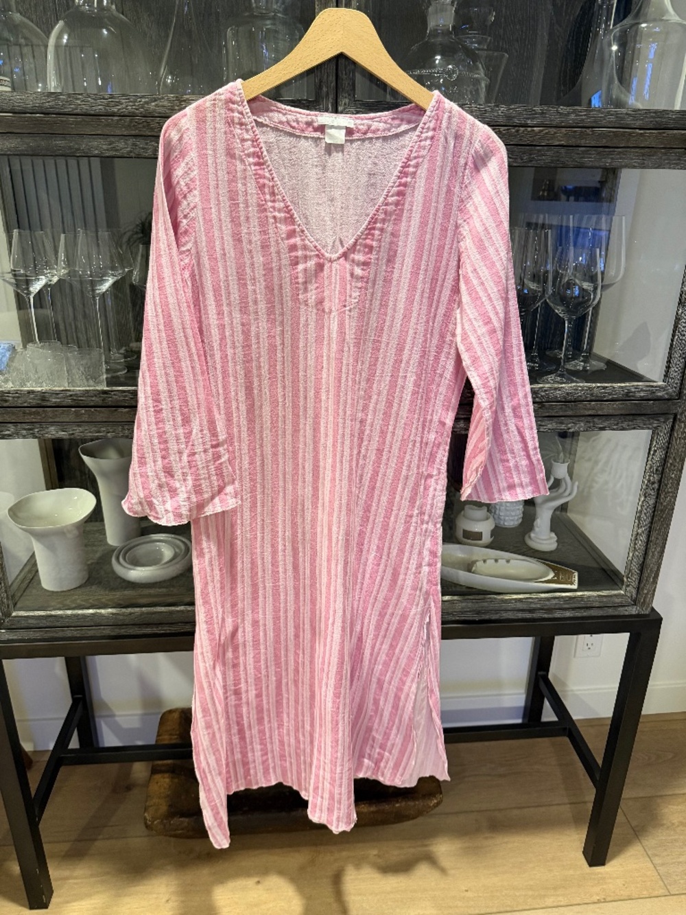 90's Vintage Cabana Stripe Kaftan - New York Designer Debbie Katz
